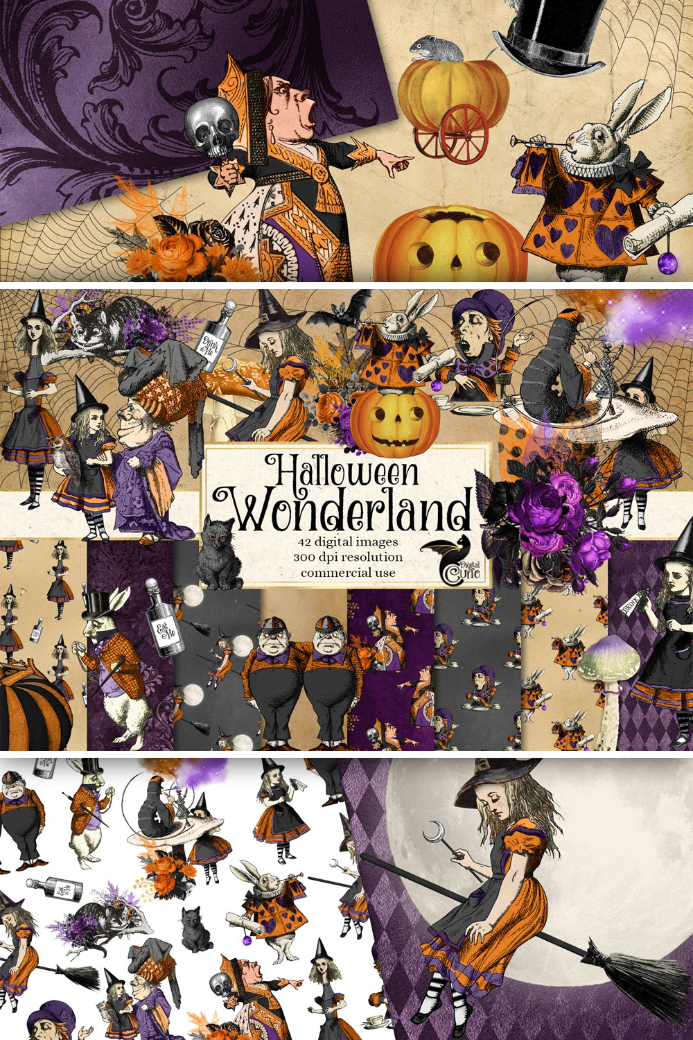 Halloween wonderland clipart and digital paper of pinterest.