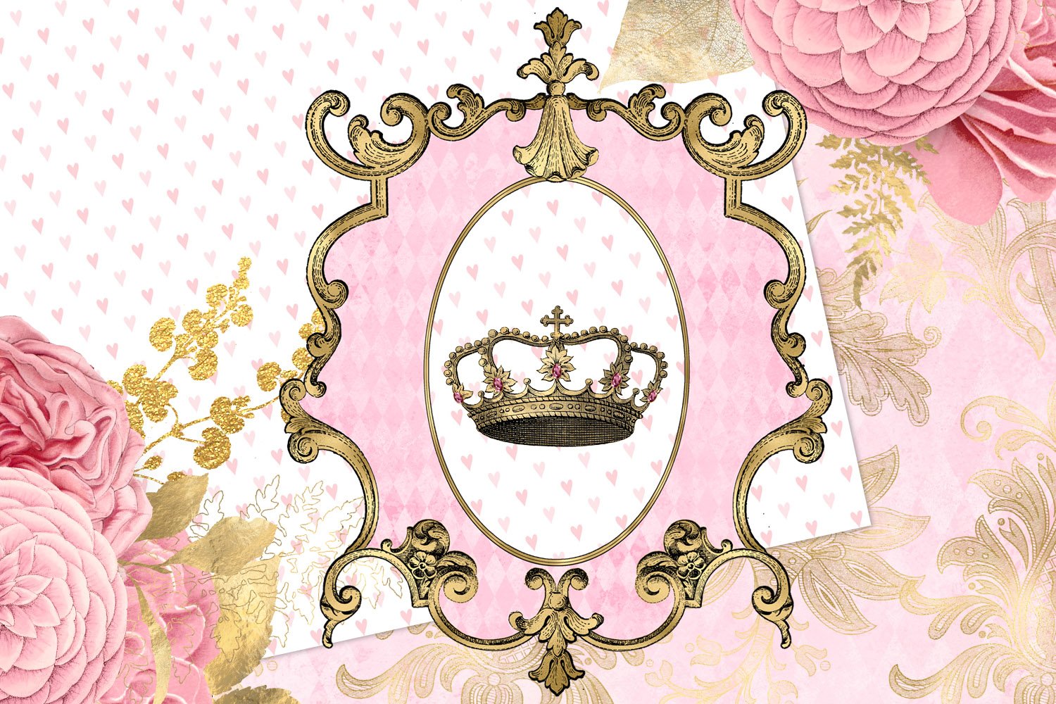 Crown in a golden frame.