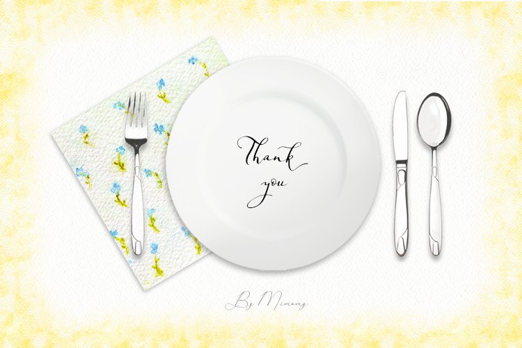 Plate with thank you for choosing our product.