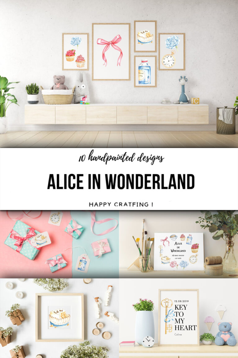 Alice In Wonderland Watercolor Cliparts Illustrations – MasterBundles