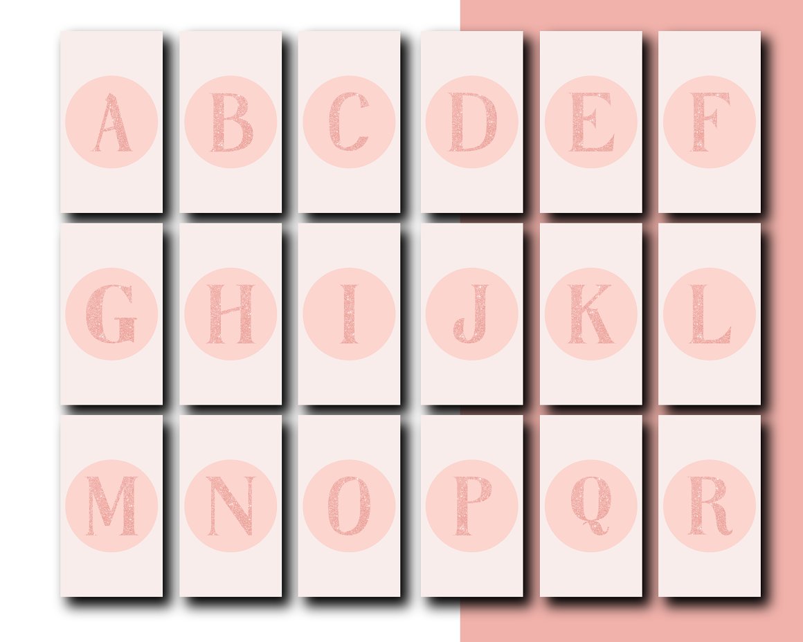 The entire alphabet is set style.