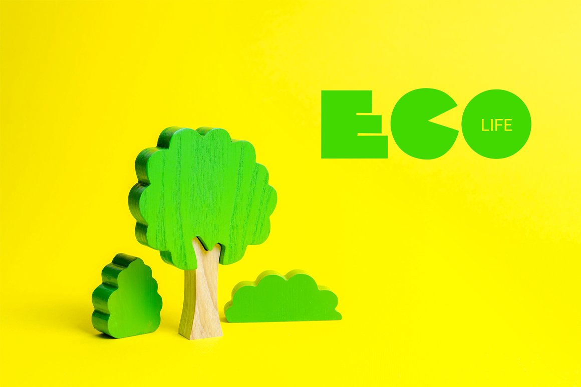 Ecology with the depicted tree on a yellow background.