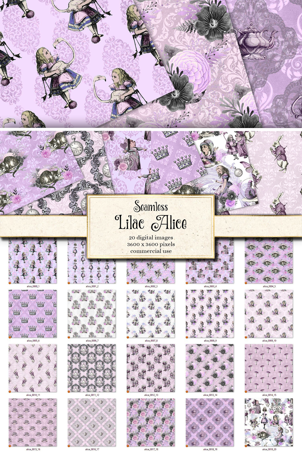 Lilac alice in wonderland digital paper of pinterest.