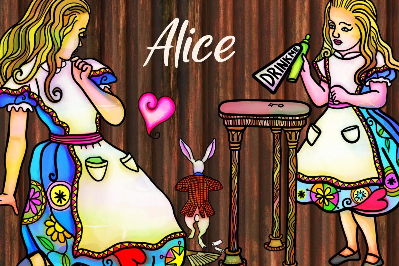 Alice image on the set.