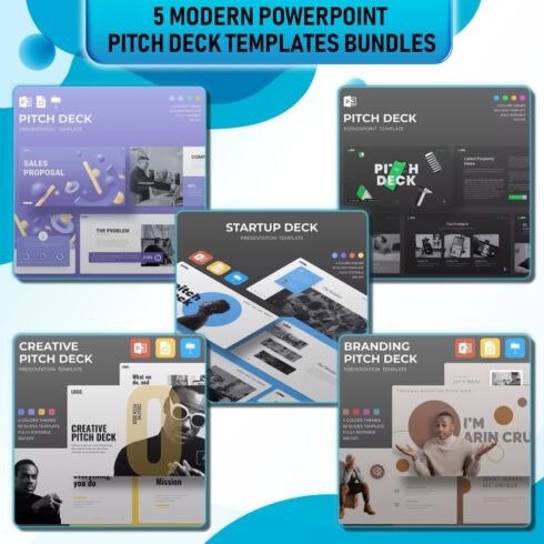 Modern Powerpoint Pitch Deck Templates Bundles cover image.