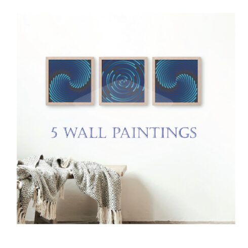 5 wall paintings of green circle compressed 1