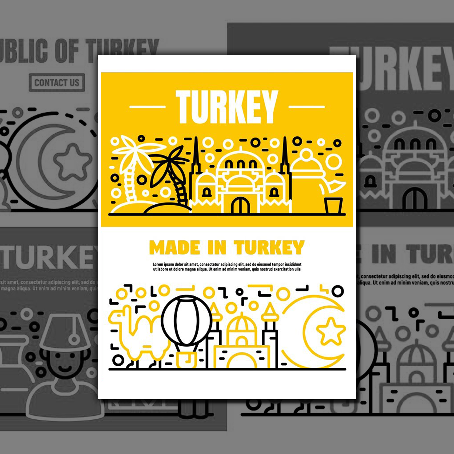 Preview turkey country banner set.