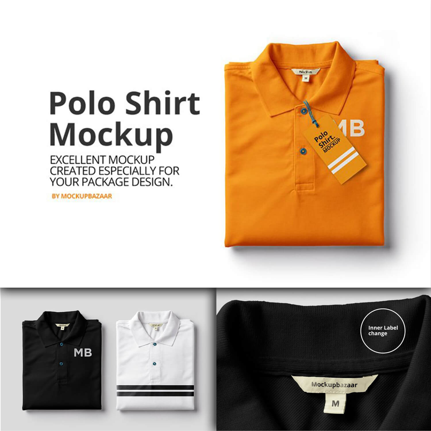 Yellow, black and white polo shirt for men.