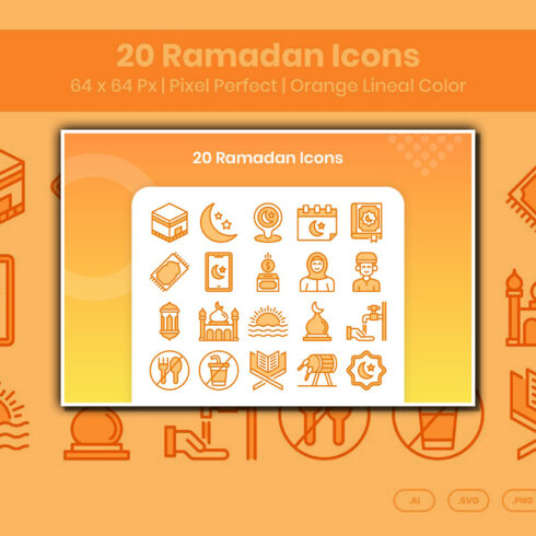 Prints of ramadan lineal color.