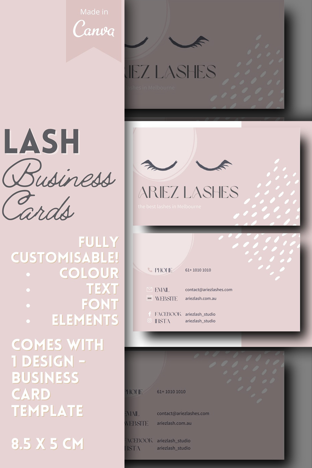 Digital lash business card templates of pinterest.