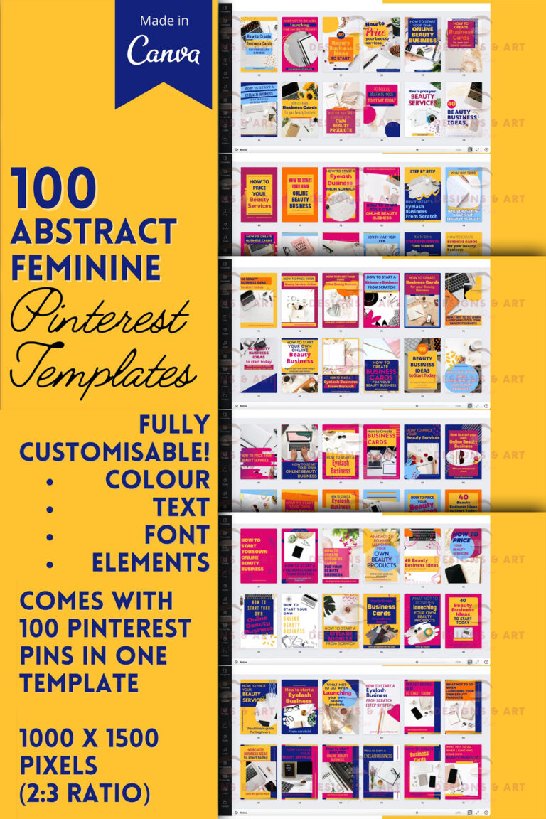 100 Abstract Pinterest Templates – MasterBundles