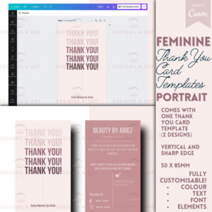 Feminine Portrait Thank You Cards – MasterBundles
