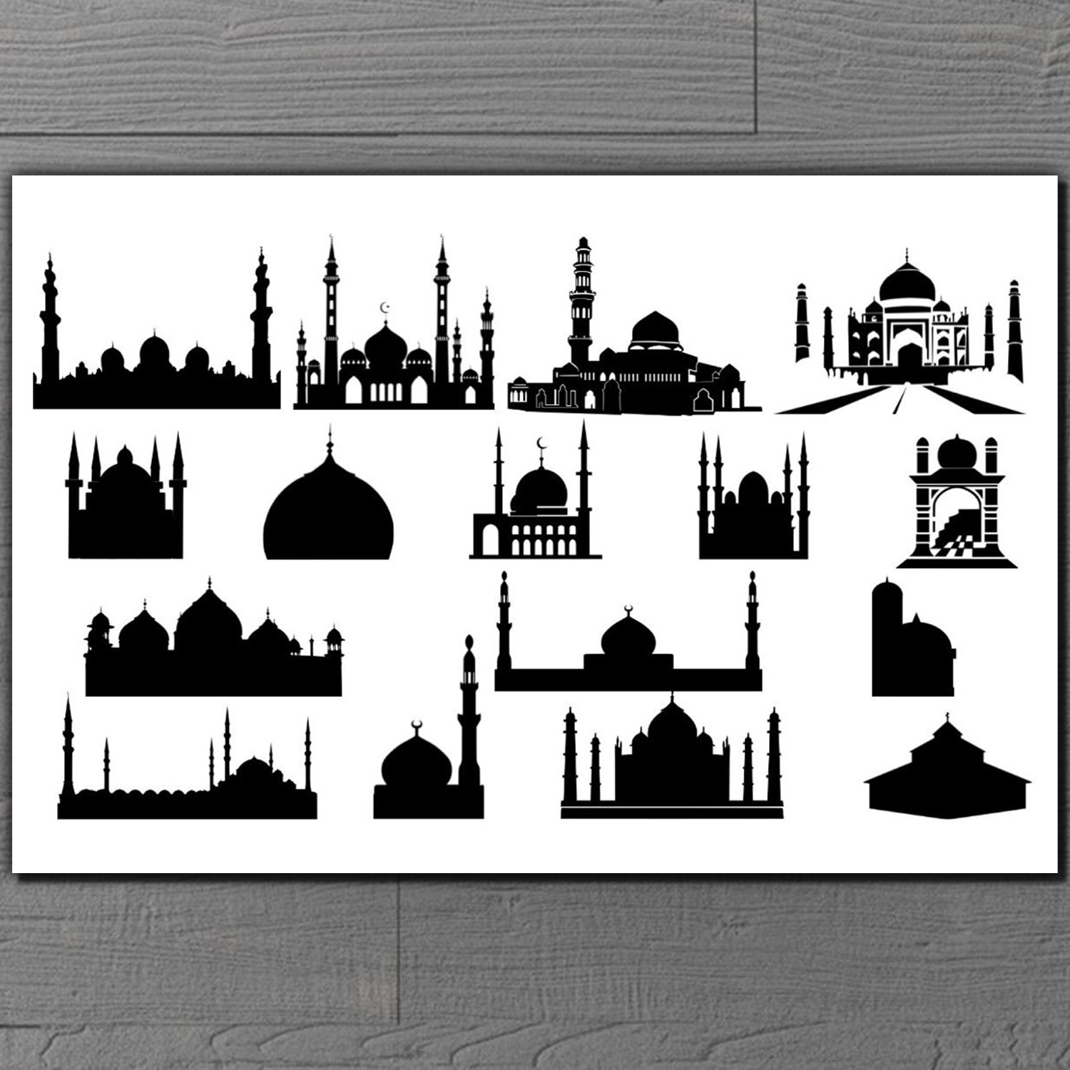 Prints of mosque silhouette bundle.