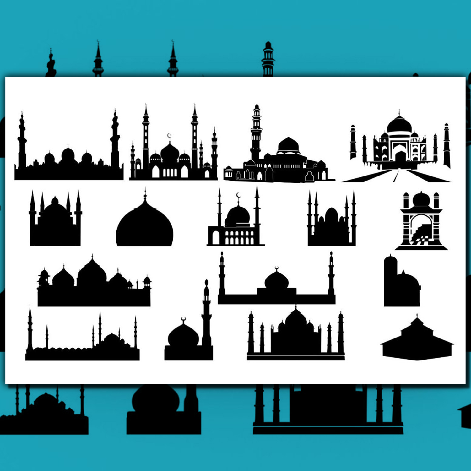 Preview mosque silhouette bundle.