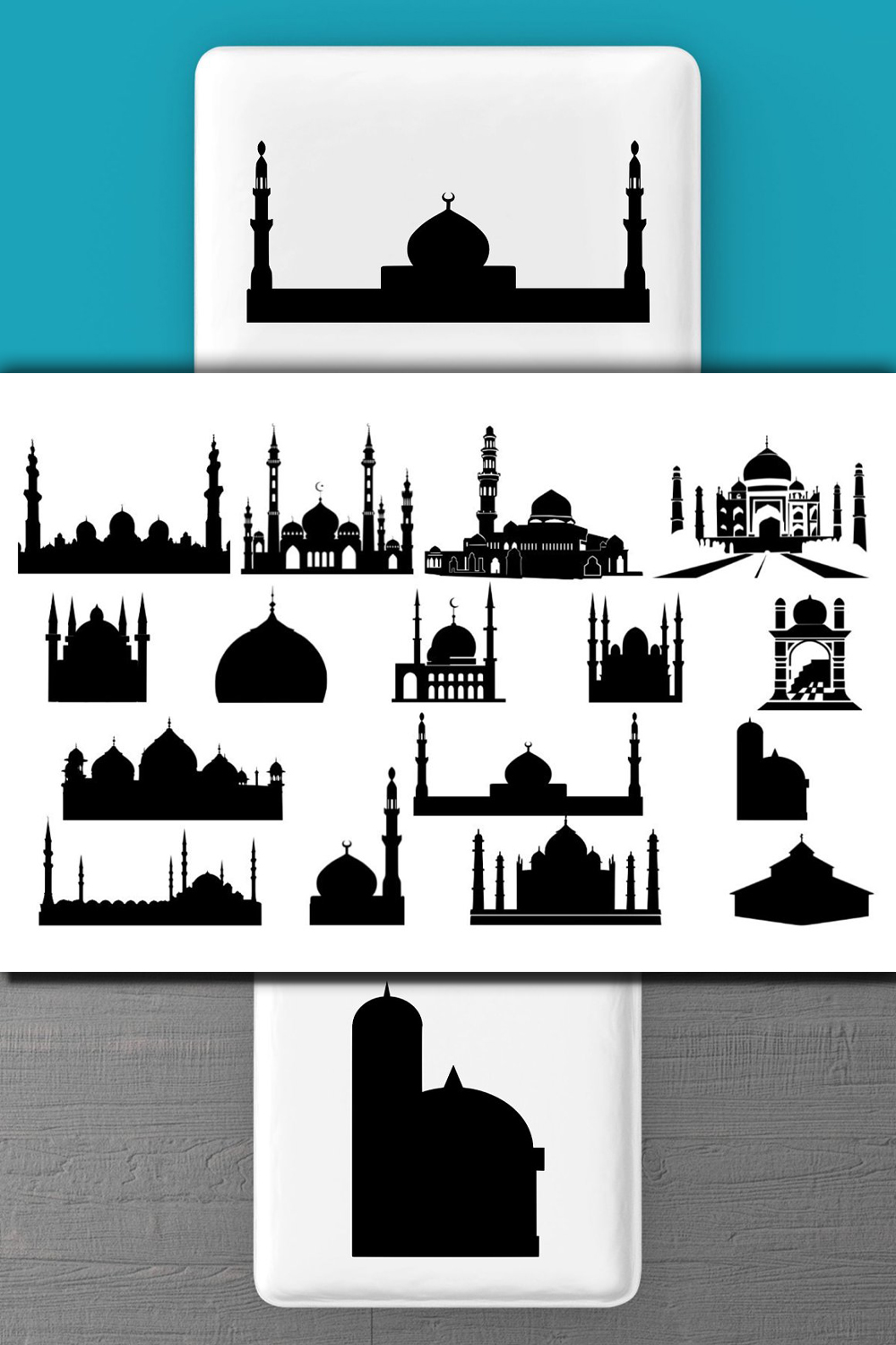 Mosque silhouette bundle of pinterest.