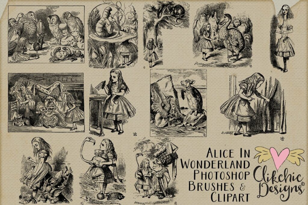 Alice In Wonderland Photoshop Brushes, EPS Vectors & PNG – MasterBundles