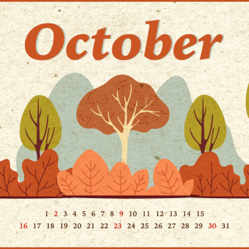 Free Printable October Calendar | Master Bundles