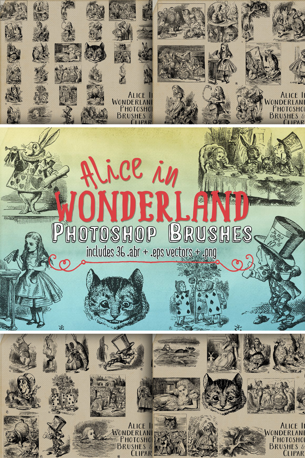 Alice in wonderland photoshop brushes eps vectors of pinterest.