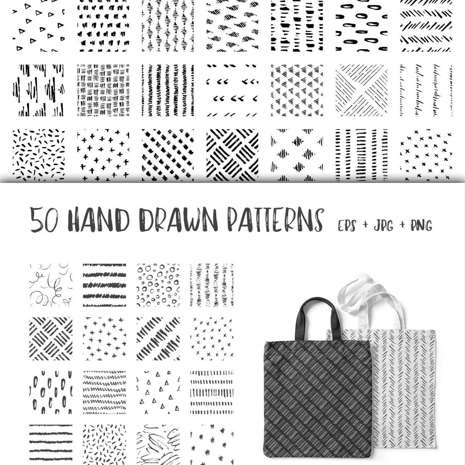 Preview hand drawn pen ink patterns.