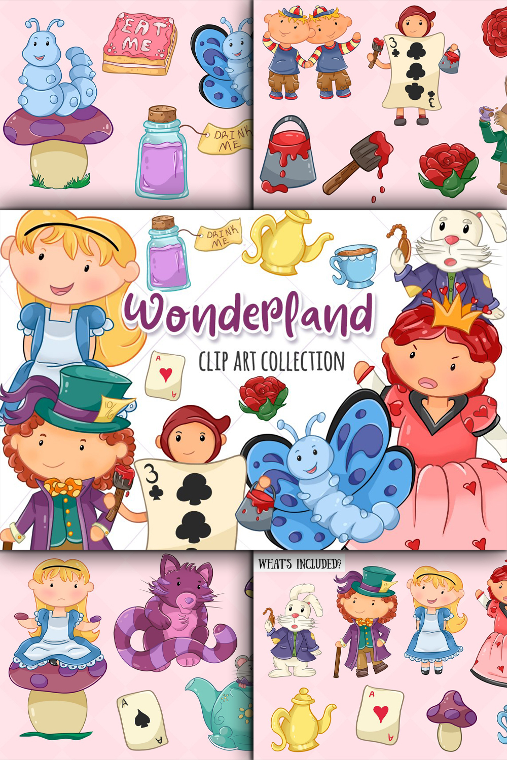 Wonderland story book clip art set of pinterest.
