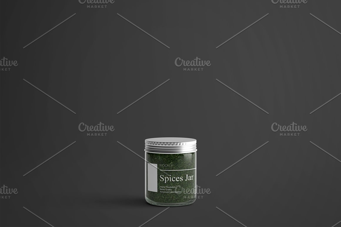 Dark background with a green jar.