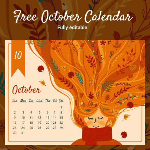 Free Calendar October image cover.
