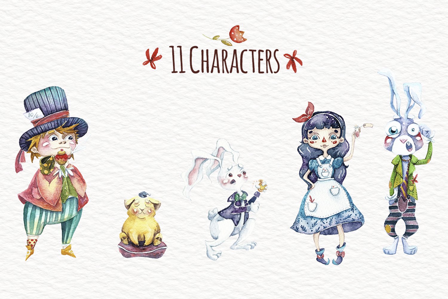 Characters from the tale of Alice.
