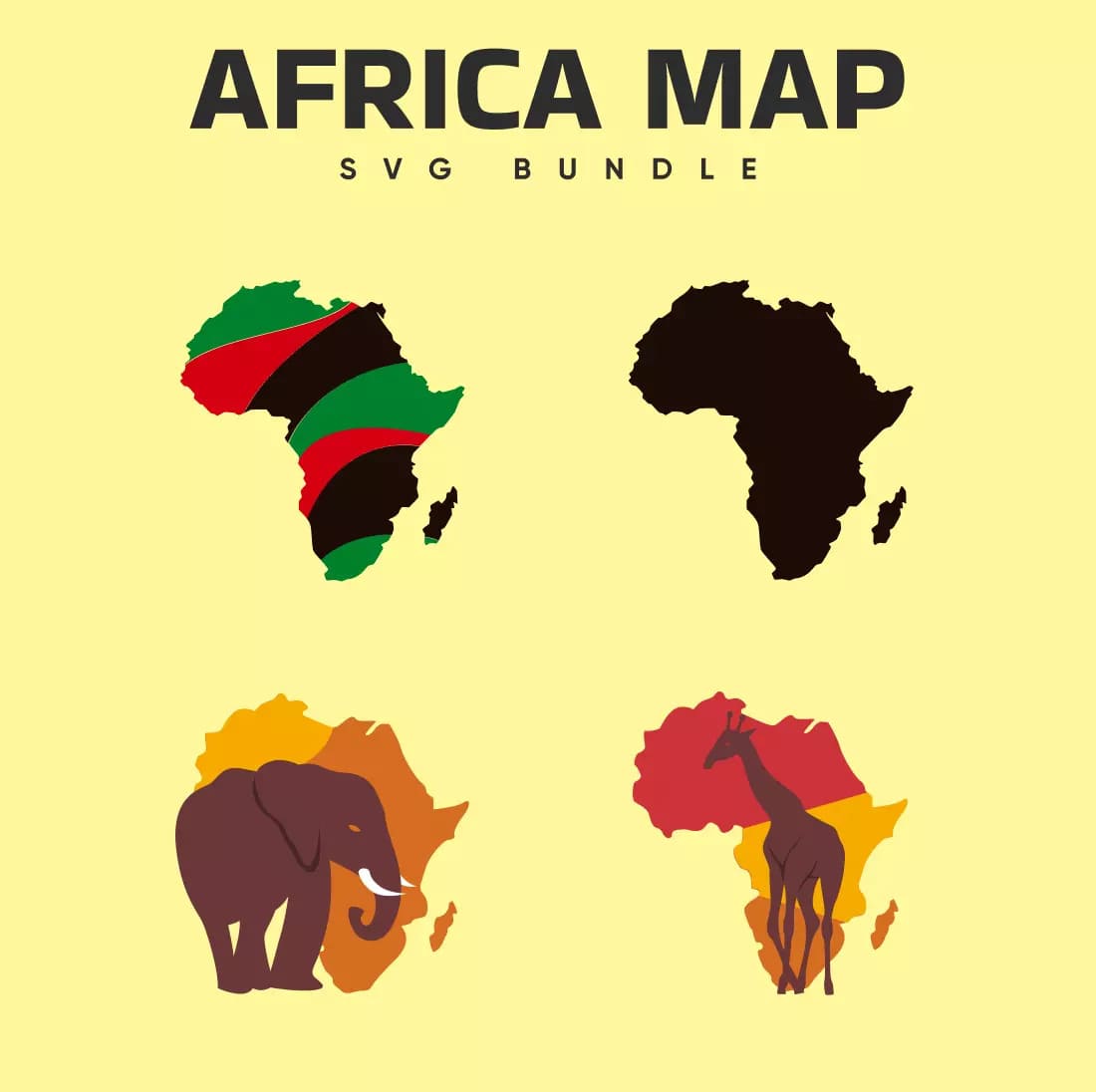Africa Map SVG Bundle Preview.