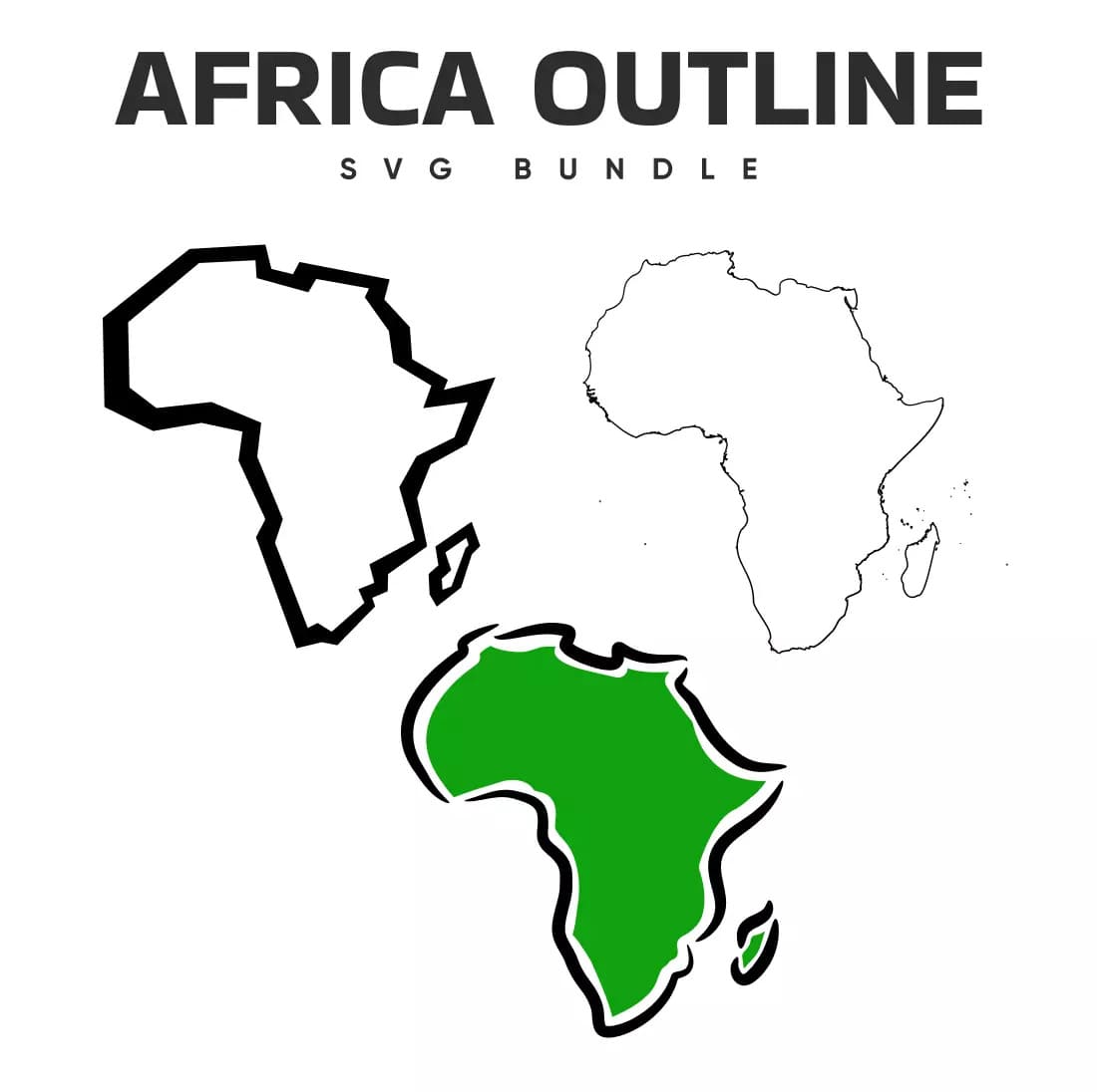 Africa Outline SVG Bundle Preview.