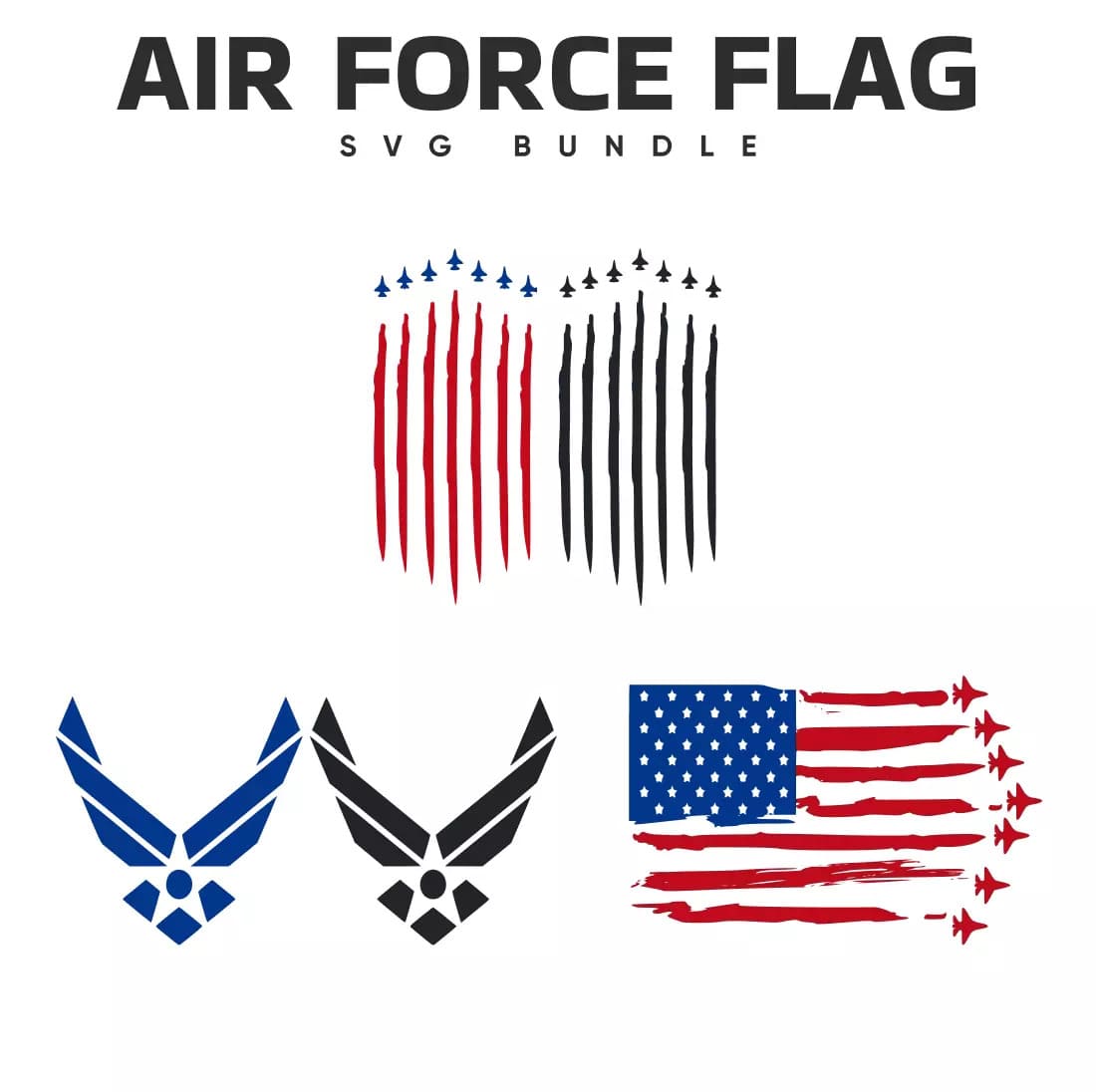 air force flag svg bundle preview
