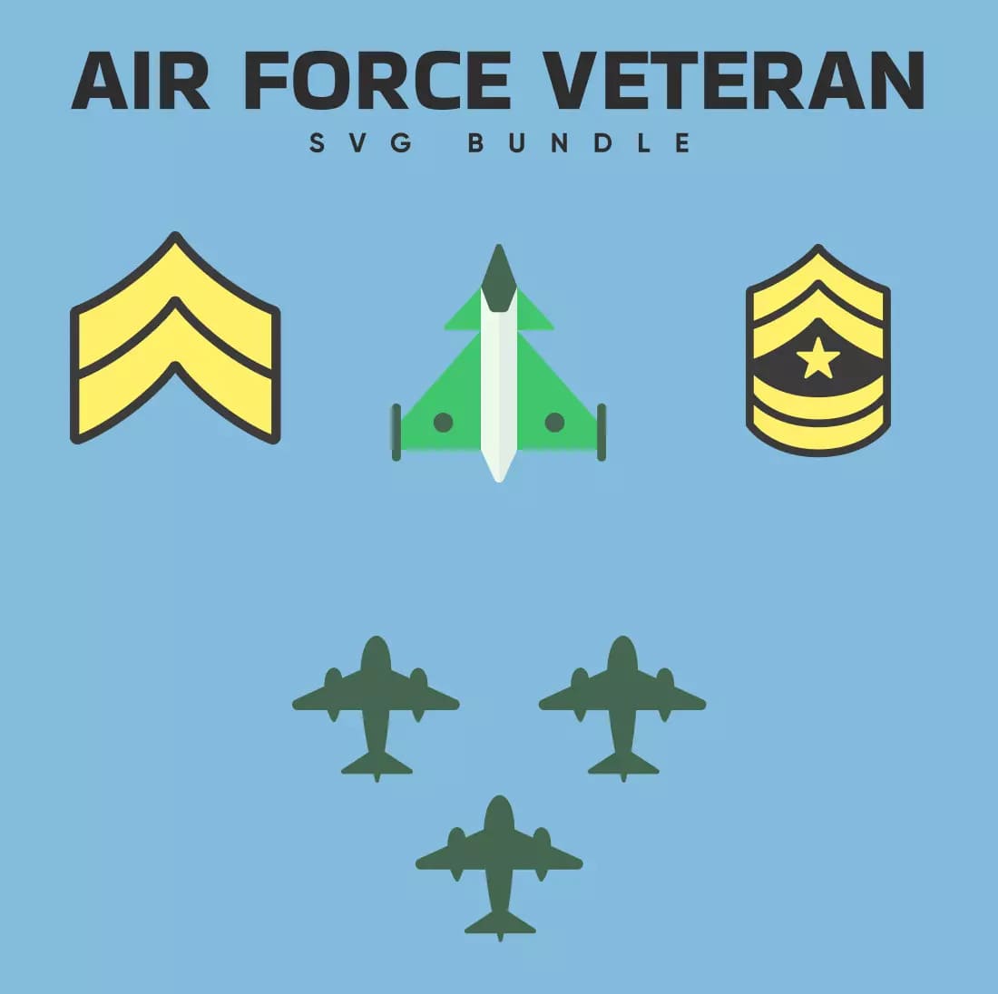 Air Force Veteran SVG Bundle Preview.