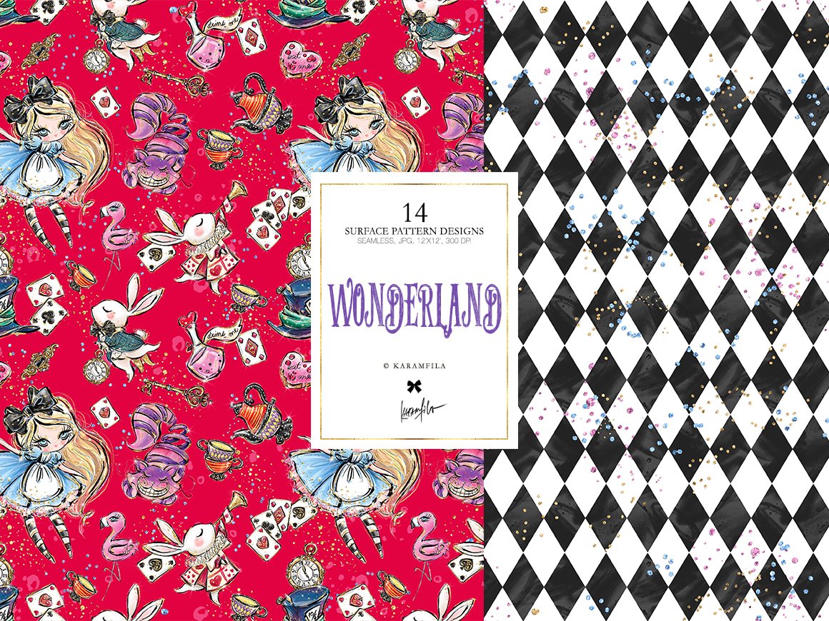 Background images on the theme of Alice.