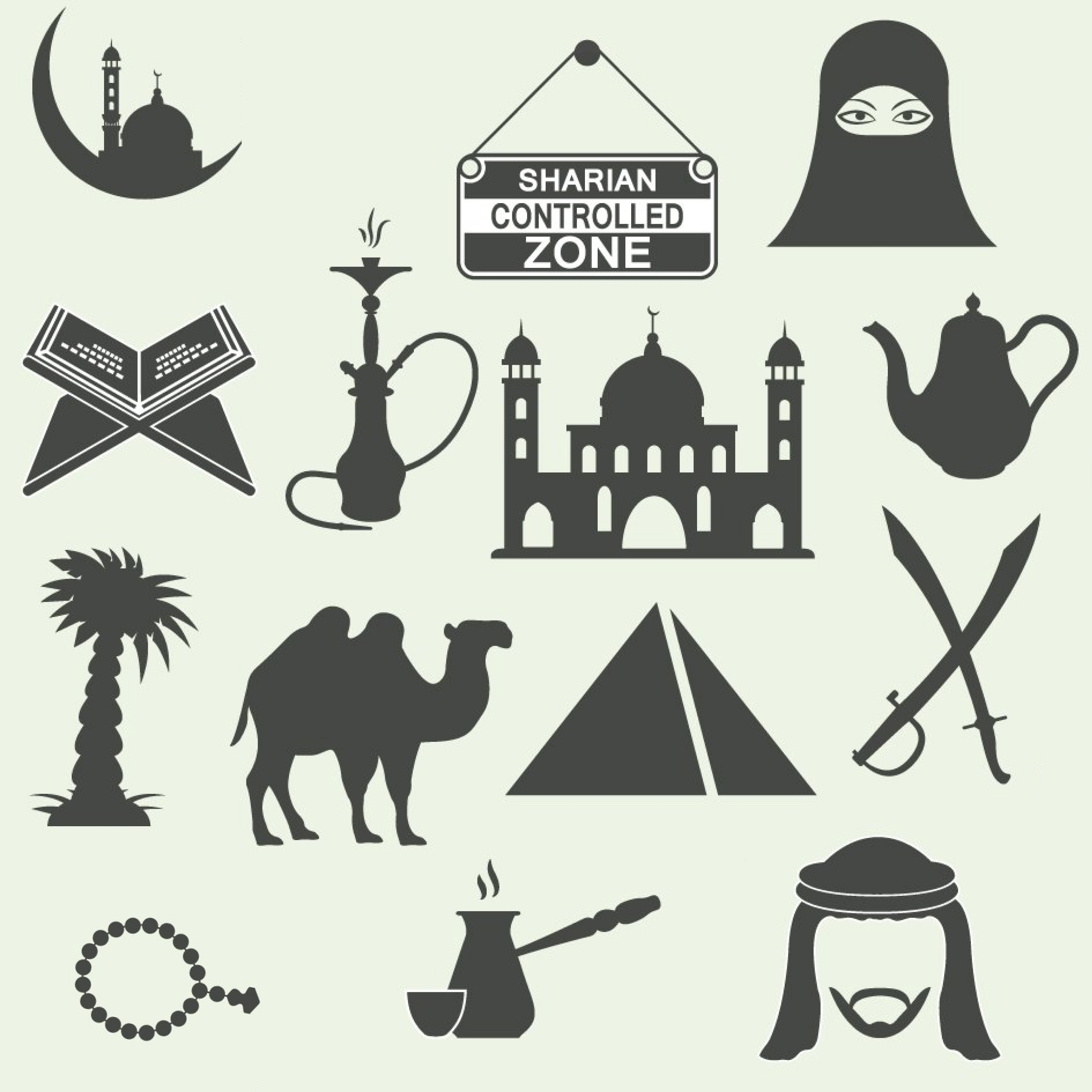 Preview arabic icons set.