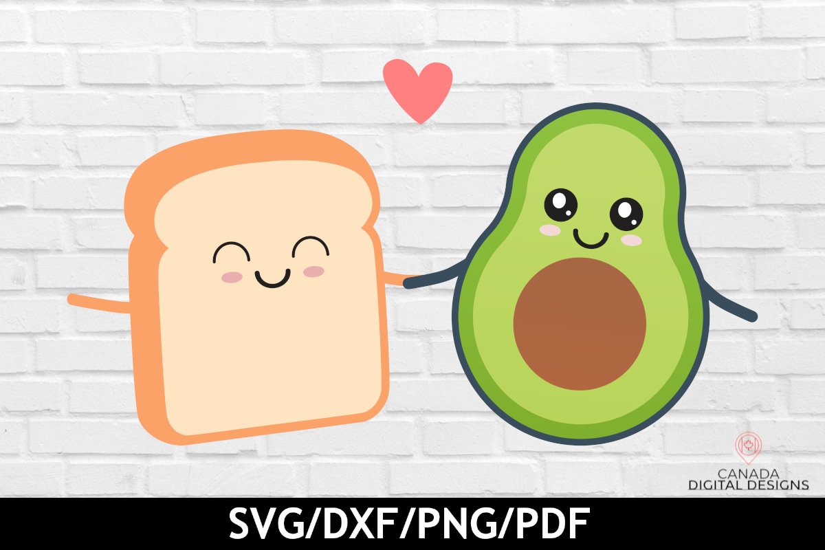 Bread and avocado are smiling.
