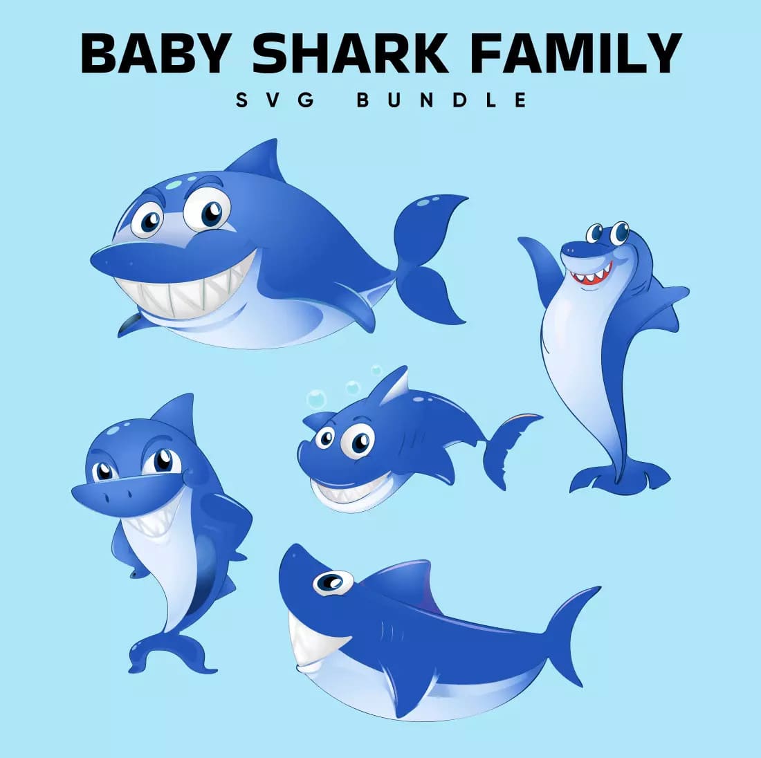 Baby Shark Family SVG Bundle Preview image.