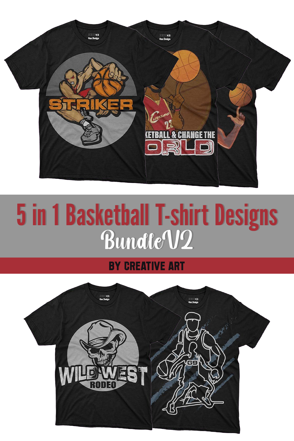 5 In 1 Basketball T-shirt Designs Bundle – MasterBundles
