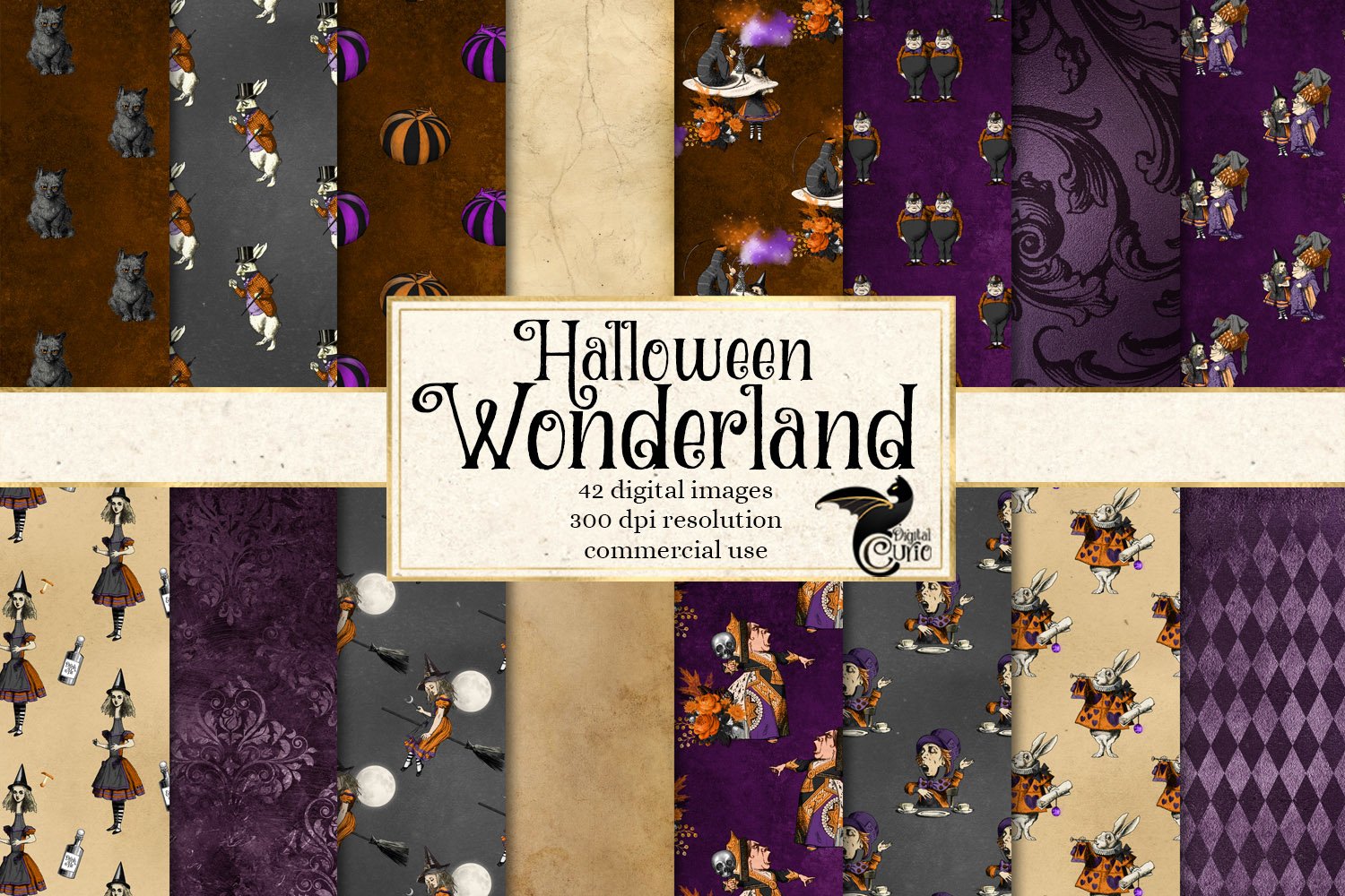 The name is beautiful with different textures on the theme of Wonderland.