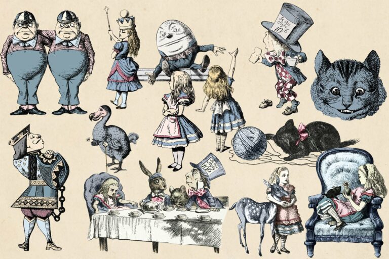 Blue And Blush Wonderland Alice In Wonderland Clipart – Masterbundles