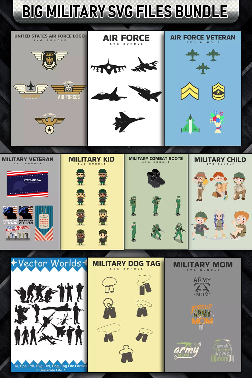 Big Military SVG Files Bundle Pinterest.