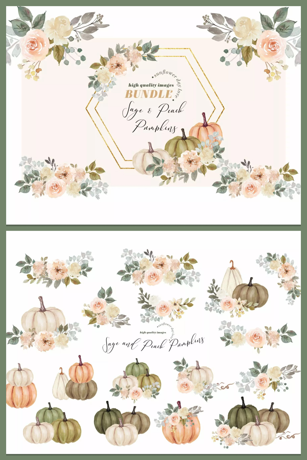 Bundle peach sage pumpkin clipart of pinterest.