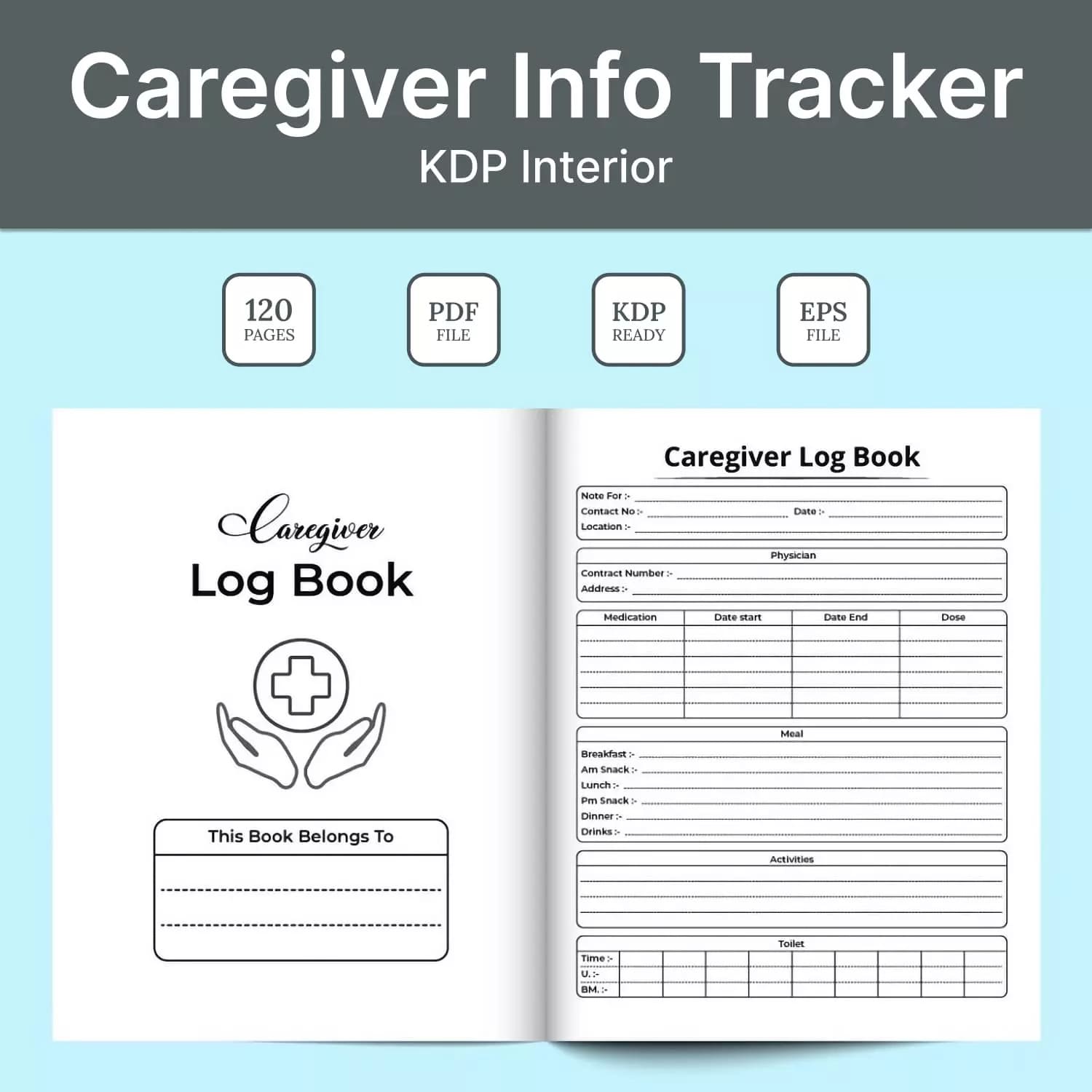 Caregiver Info Tracker Kdp Interior Preview image.