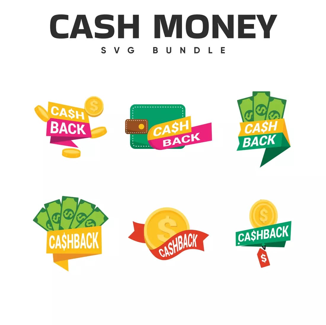 Cash Money SVG Bundle Preview.