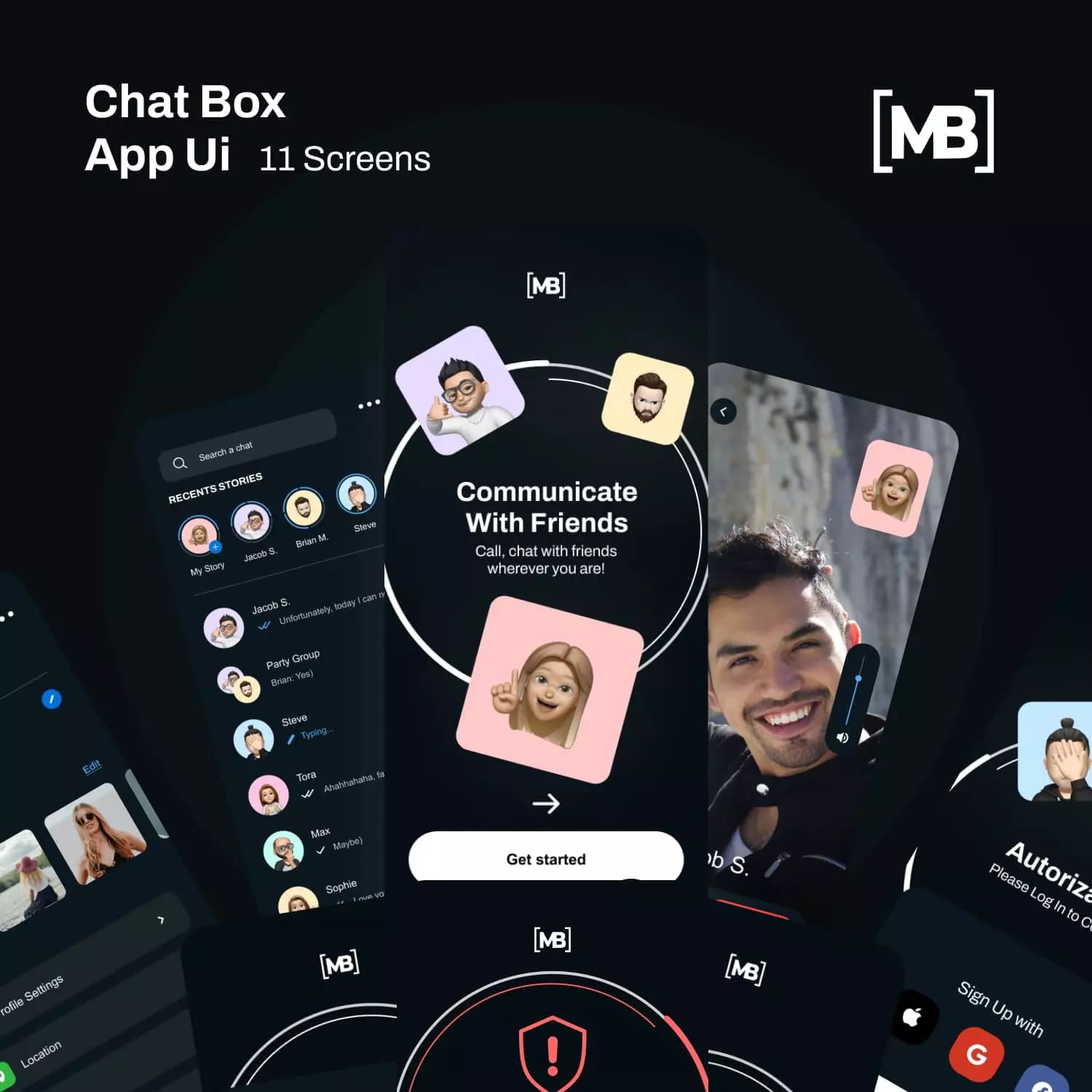 Chat Box App UI Preview.