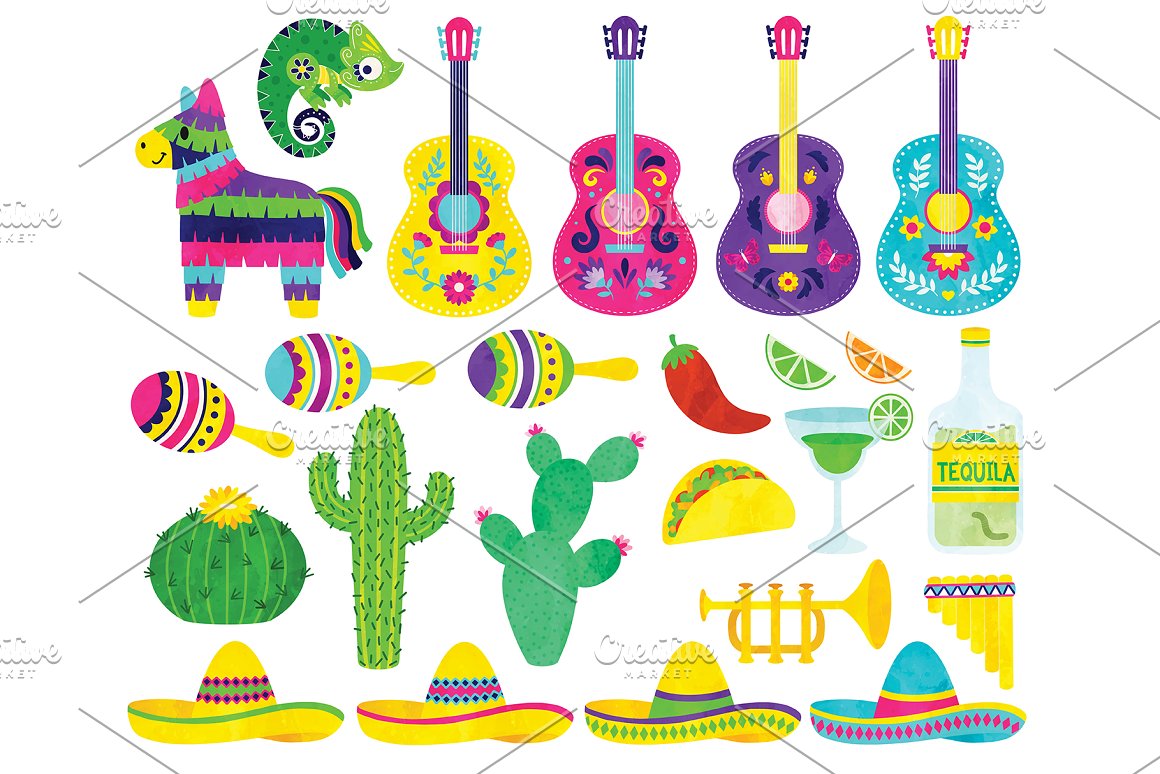 Guitars, cactus, and other Spanish.