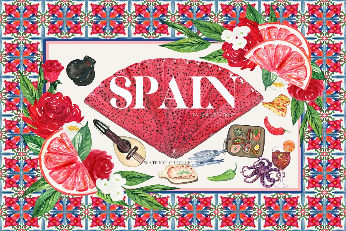 Various images on the theme of Spain.