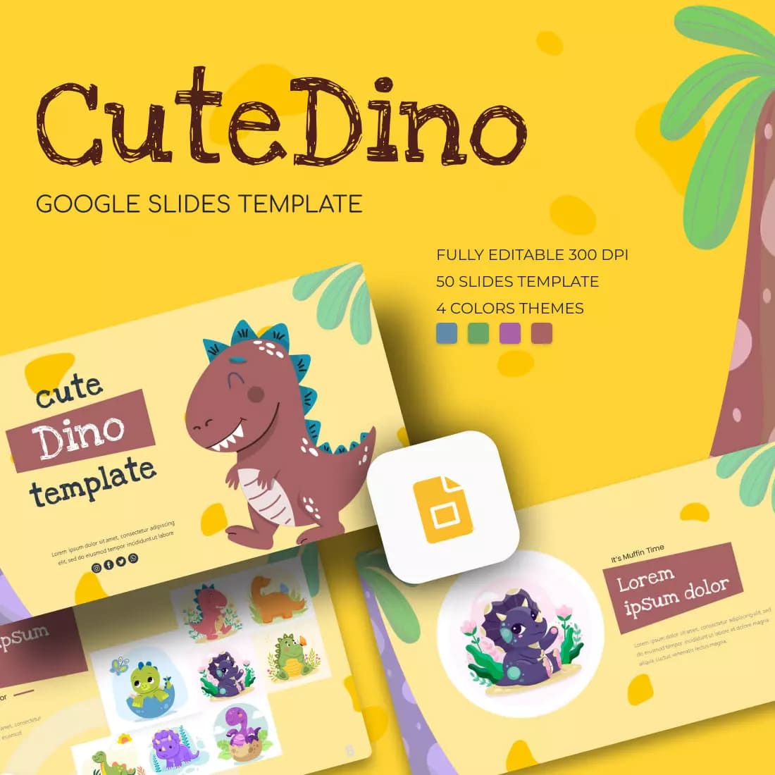 Cute Dino Google Slides Template Preview 5.