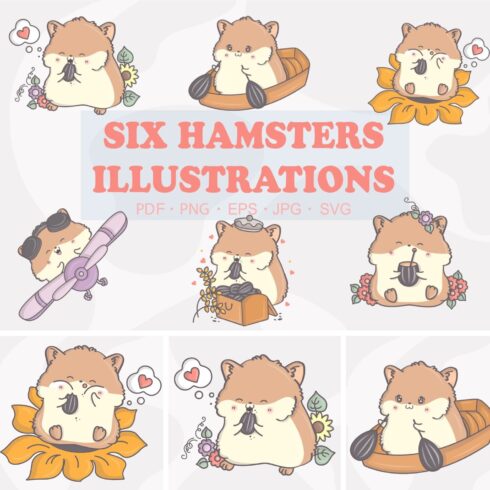 Prints of cute kawaii hamster kawaii character.