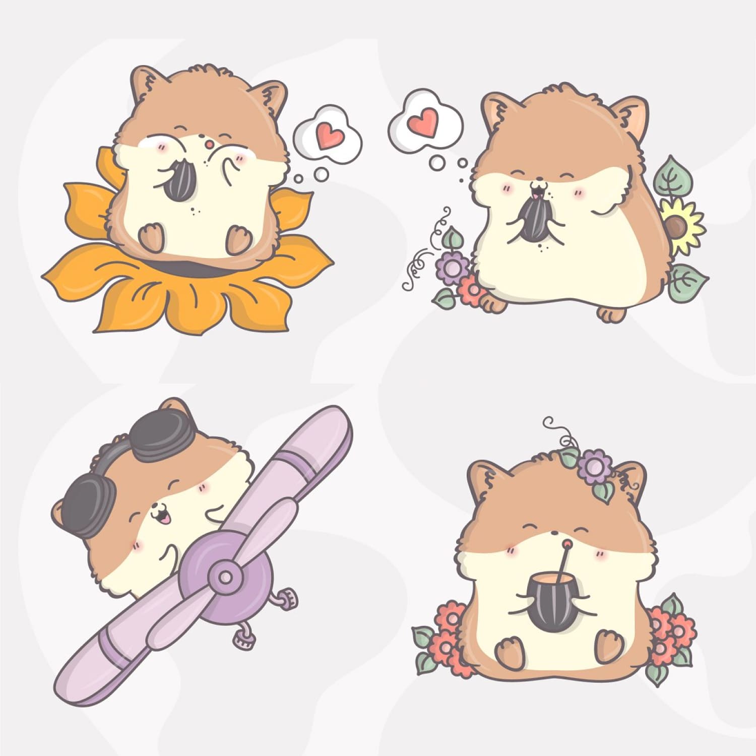 Preview cute kawaii hamster kawaii character.