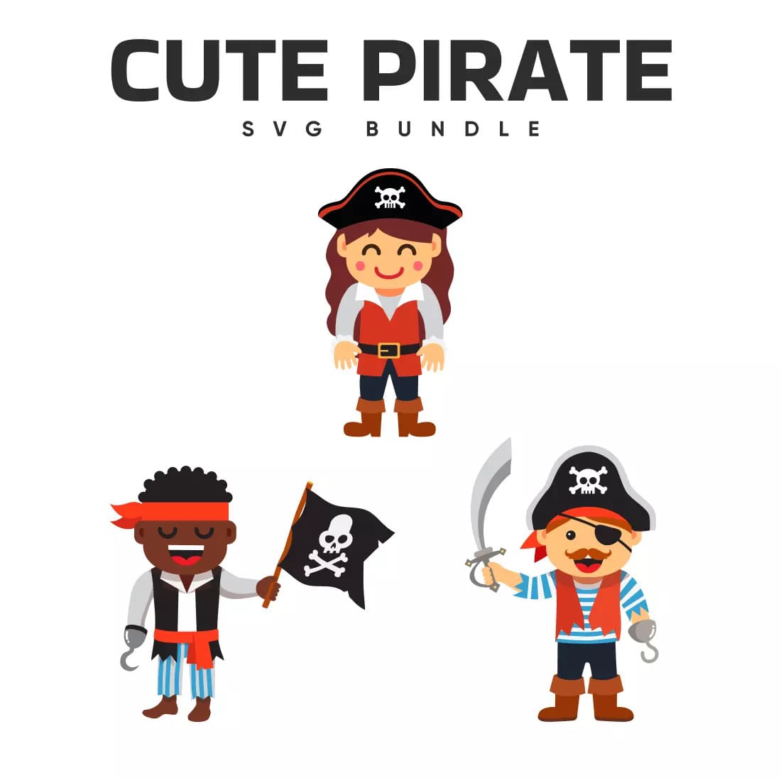 Cute Pirate SVG Bundle Preview image.