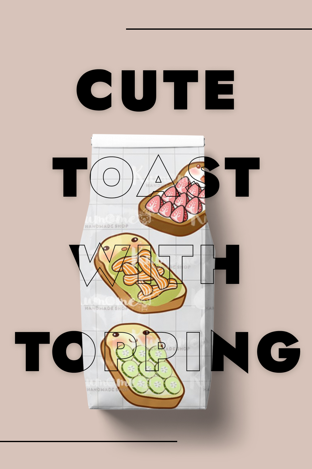 Сute toast with topping of pinterest.